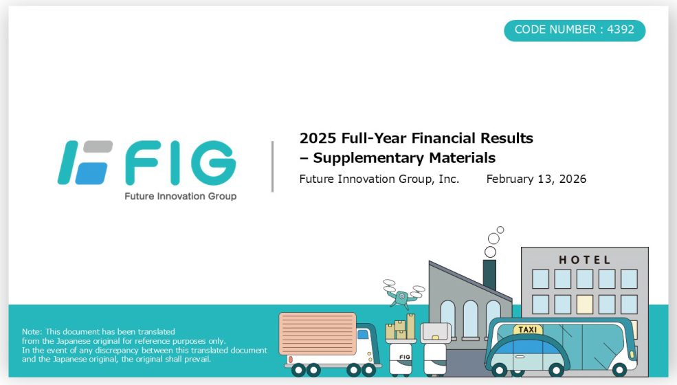 FIG株式会社 2025年12月期通期決算補足資料の英語版。